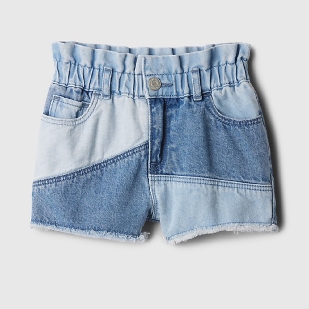 GAP Blue Patchwork Jean Shorts